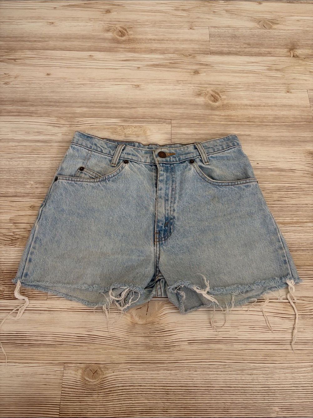 Levi's Light Blue Distressed Denim Cutoff Shorts